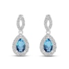 Thumbnail Image 2 of Swiss Blue Topaz & White Lab-Created Sapphire Dangle Earrings Sterling Silver