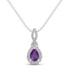 Thumbnail Image 1 of Amethyst & White Lab-Created Sapphire Necklace Sterling Silver 18&quot;