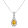 Thumbnail Image 1 of Citrine & White Lab-Created Sapphire Necklace Sterling Silver 18&quot;