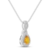 Thumbnail Image 2 of Citrine & White Lab-Created Sapphire Necklace Sterling Silver 18&quot;