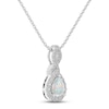 Thumbnail Image 2 of Lab-Created Opal & White Lab-Created Sapphire Necklace Sterling Silver 18&quot;