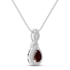 Thumbnail Image 1 of Garnet & White Lab-Created Sapphire Necklace Sterling Silver 18"