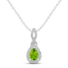 Thumbnail Image 1 of Peridot & White Lab-Created Sapphire Necklace Sterling Silver 18&quot;