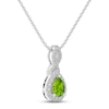 Thumbnail Image 1 of Peridot & White Lab-Created Sapphire Necklace Sterling Silver 18"