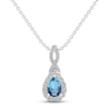 Thumbnail Image 0 of Swiss Blue Topaz & White Lab-Created Sapphire Necklace Sterling Silver 18"