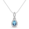 Thumbnail Image 1 of Swiss Blue Topaz & White Lab-Created Sapphire Necklace Sterling Silver 18&quot;