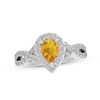 Thumbnail Image 1 of Citrine & White Lab-Created Sapphire Ring Sterling Silver