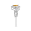 Thumbnail Image 2 of Citrine & White Lab-Created Sapphire Ring Sterling Silver