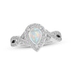 Thumbnail Image 1 of Lab-Created Opal & White Lab-Created Sapphire Ring Sterling Silver
