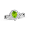 Thumbnail Image 0 of Peridot & White Lab-Created Sapphire Ring Sterling Silver