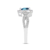 Thumbnail Image 2 of Swiss Blue Topaz & White Lab-Created Sapphire Ring Sterling Silver