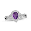 Thumbnail Image 1 of Amethyst & White Lab-Created Sapphire Ring Sterling Silver