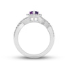 Thumbnail Image 3 of Amethyst & White Lab-Created Sapphire Ring Sterling Silver