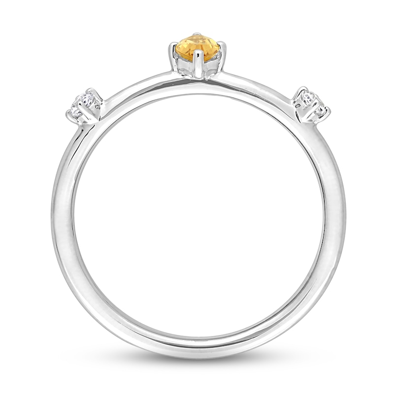 Main Image 3 of Citrine & White Topaz Ring Sterling Silver