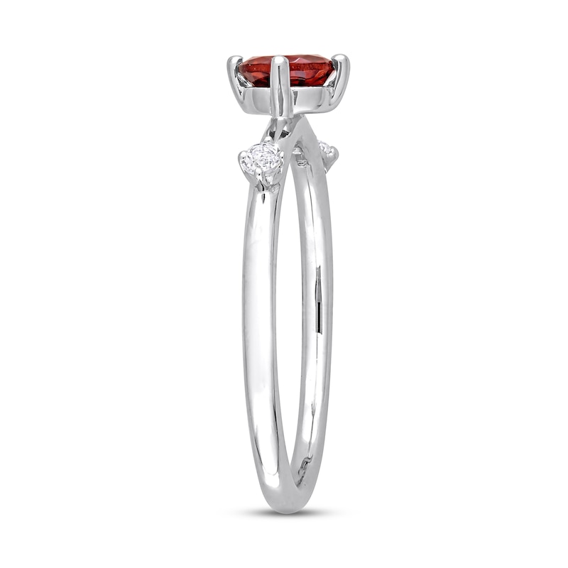 Main Image 2 of Garnet & White Topaz Ring Sterling Silver