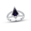 Thumbnail Image 1 of Amethyst & White Lab-Created Sapphire Ring Sterling Silver