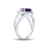 Thumbnail Image 2 of Amethyst & White Lab-Created Sapphire Ring Sterling Silver