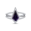 Thumbnail Image 3 of Amethyst & White Lab-Created Sapphire Ring Sterling Silver