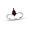 Thumbnail Image 0 of Garnet & White Lab-Created Sapphire Ring Sterling Silver