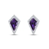 Thumbnail Image 2 of Amethyst & White Lab-Created Sapphire Stud Earrings Sterling Silver