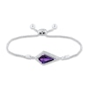 Thumbnail Image 0 of Amethyst & White Lab-Created Sapphire Bolo Bracelet Sterling Silver