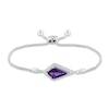 Thumbnail Image 1 of Amethyst & White Lab-Created Sapphire Bolo Bracelet Sterling Silver