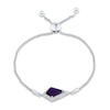 Thumbnail Image 1 of Amethyst & White Lab-Created Sapphire Bolo Bracelet Sterling Silver