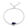 Thumbnail Image 2 of Amethyst & White Lab-Created Sapphire Bolo Bracelet Sterling Silver