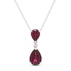 Thumbnail Image 1 of Rhodolite Garnet & White Lab-Created Sapphire Necklace Sterling Silver 18&quot;