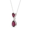 Thumbnail Image 1 of Rhodolite Garnet & White Lab-Created Sapphire Necklace Sterling Silver 18"