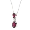 Thumbnail Image 2 of Rhodolite Garnet & White Lab-Created Sapphire Necklace Sterling Silver 18&quot;