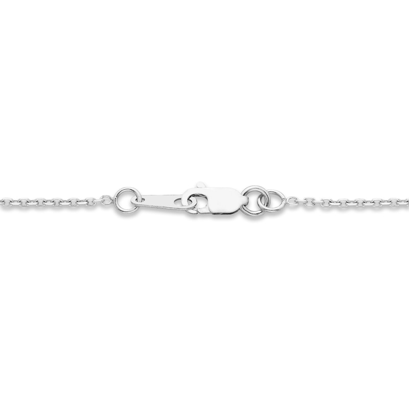 Rhodolite Garnet & White Lab-Created Sapphire Necklace Sterling Silver 18"