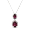 Thumbnail Image 0 of Rhodolite Garnet & White Lab-Created Sapphire Necklace Sterling Silver 18"