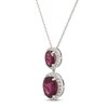 Thumbnail Image 2 of Rhodolite Garnet & White Lab-Created Sapphire Necklace Sterling Silver 18&quot;