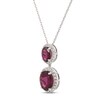 Thumbnail Image 1 of Rhodolite Garnet & White Lab-Created Sapphire Necklace Sterling Silver 18"