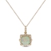 Thumbnail Image 1 of Opal & Diamond Necklace 1/8 ct tw Round-cut 10K Yellow Gold 18&quot;