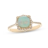 Thumbnail Image 0 of Opal & Diamond Ring 1/6 ct tw Round-cut 10K Yellow Gold