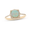 Thumbnail Image 1 of Opal & Diamond Ring 1/6 ct tw Round-cut 10K Yellow Gold