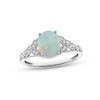Thumbnail Image 1 of Opal & Diamond Ring 1/8 ct tw Round-cut 10K White Gold
