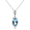 Thumbnail Image 1 of Aquamarine & Diamond Necklace 1/20 ct tw Round-cut Sterling Silver 18&quot;