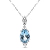 Thumbnail Image 0 of Aquamarine & Diamond Necklace 1/20 ct tw Round-cut Sterling Silver 18"