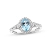 Thumbnail Image 0 of Aquamarine & Diamond Ring 1/8 ct tw Round-cut Sterling Silver