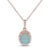 Thumbnail Image 1 of Opal & Diamond Necklace 1/8  ct tw Round-cut 10K Rose Gold 18&quot;