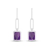 Thumbnail Image 1 of Amethyst Paperclip Dangle Earrings Sterling Silver