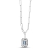 Thumbnail Image 3 of Swiss Blue Topaz & White Lab-Created Sapphire Paperclip Necklace Sterling Silver 18&quot;