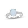 Thumbnail Image 1 of Lab-Created Opal & White Lab-Created Sapphire Ring Sterling Silver