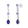 Thumbnail Image 0 of Vibrant Shades Tanzanite, Amethyst & White Lab-Created Sapphire Drop Earrings Sterling Silver
