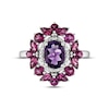 Thumbnail Image 3 of Amethyst, Rhodolite Garnet & Diamond Ring Sterling Silver