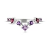Thumbnail Image 3 of Pink Quartz, Amethyst & Rhodolite Garnet Chevron Ring Sterling Silver