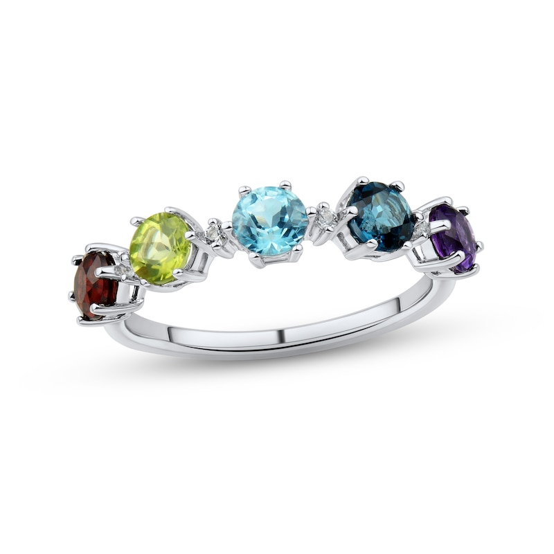 Main Image 1 of Multi-Stone Ring Sterling Silver